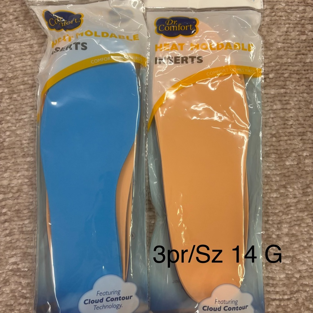 Dr. Comfort Blue and Orange Heat Moldable Inserts